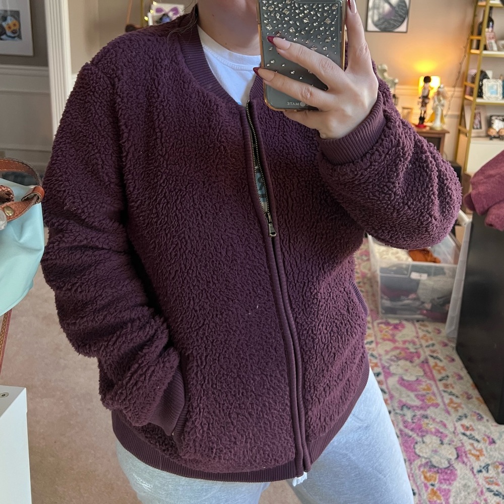 Old Navy Plum Sherpa Bomber Jacket